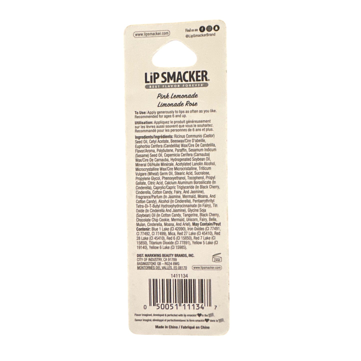 Lip Smacker PINK LEMONADE Flavored Collectible Lip Balm Yellow Pink Discontinued
