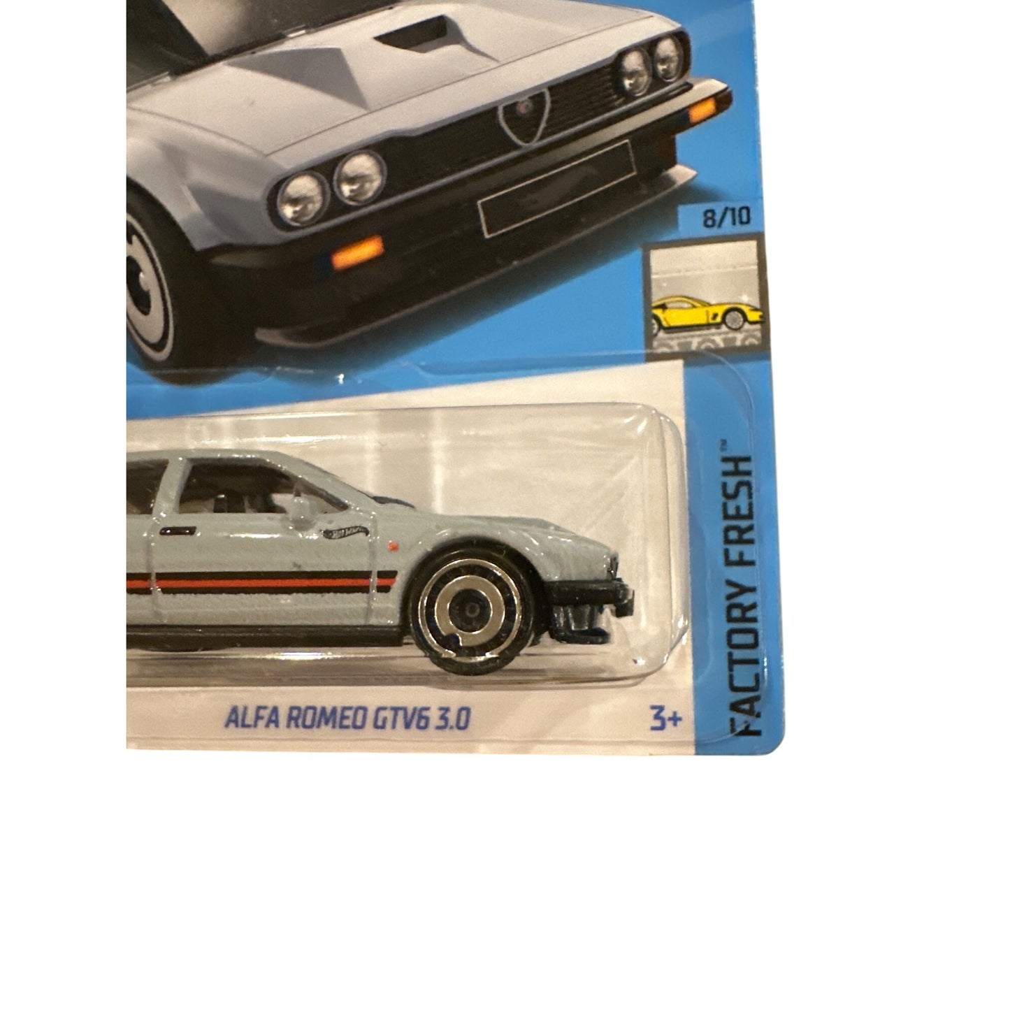 98/250 Hot Wheels Die-Cast Car Alfa Romeo GTV6 3.0 8/10 Factory Fresh Silver Red