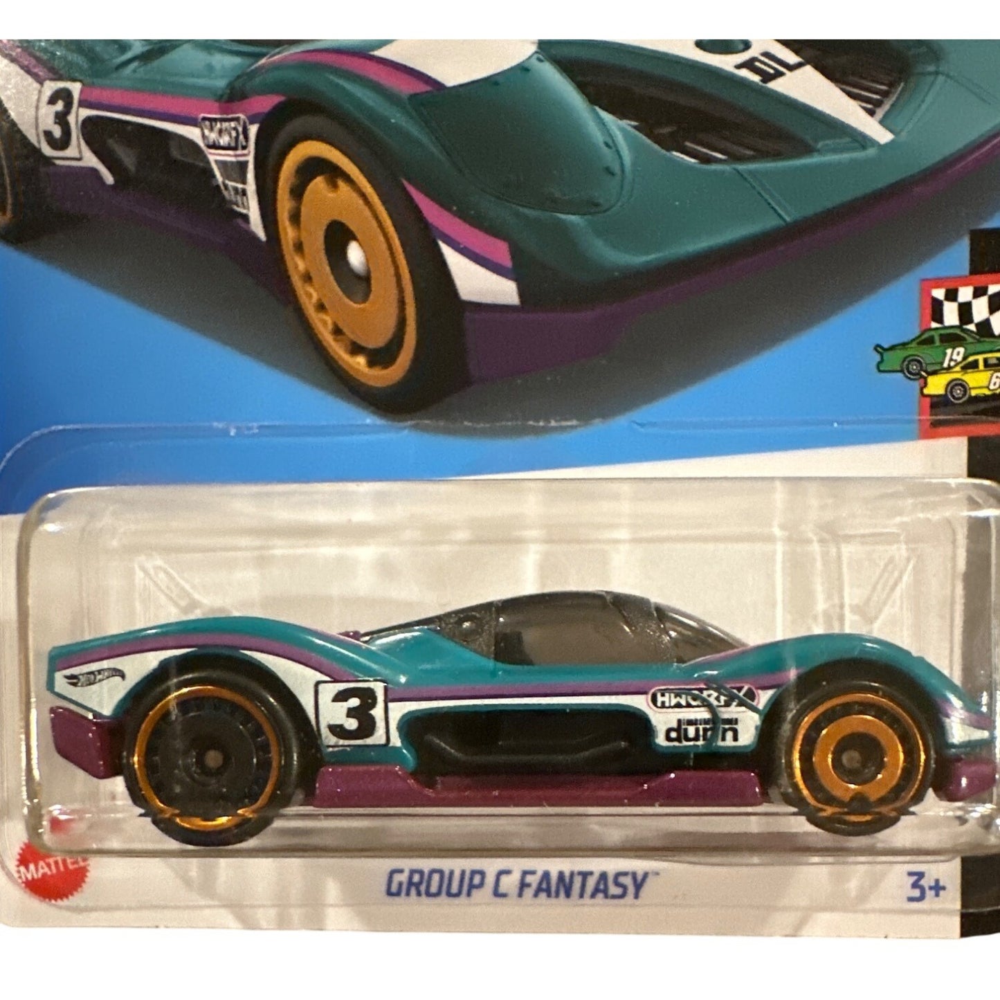 74/250 Hot Wheels Die-Cast Car Group C Fantasy 1/10 HW Race Day Teal White