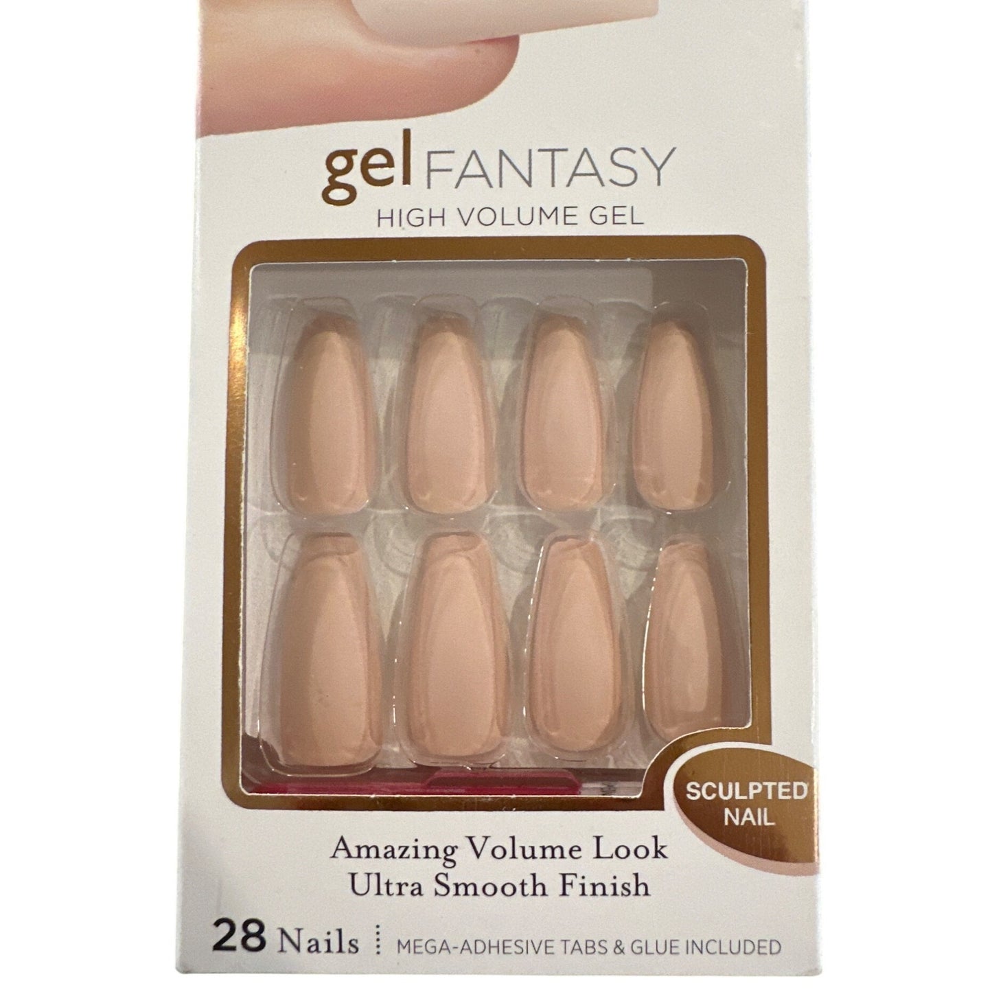 Kiss Gel FANTASY 28 Nails Long Ballerina Matte Nude Sculpted Ultra Smooth Finish