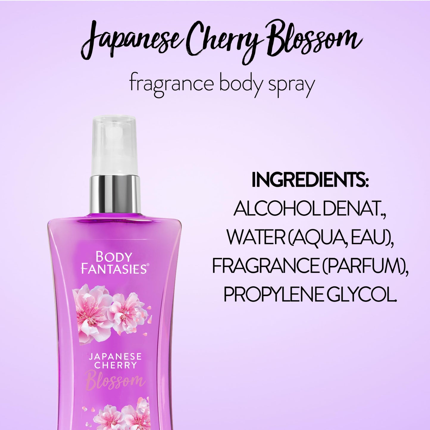 1 x 8 fl oz Body Fantasies Signature Fragrance Body Spray, Japanese Cherry Blossom