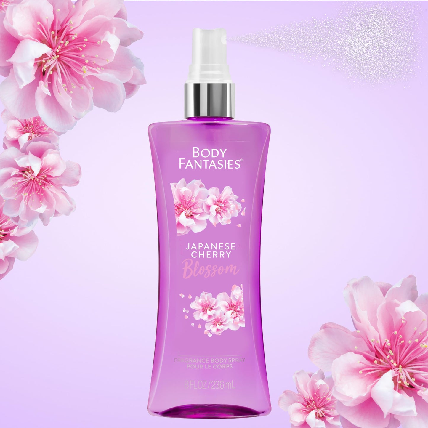 1 x 8 fl oz Body Fantasies Signature Fragrance Body Spray, Japanese Cherry Blossom