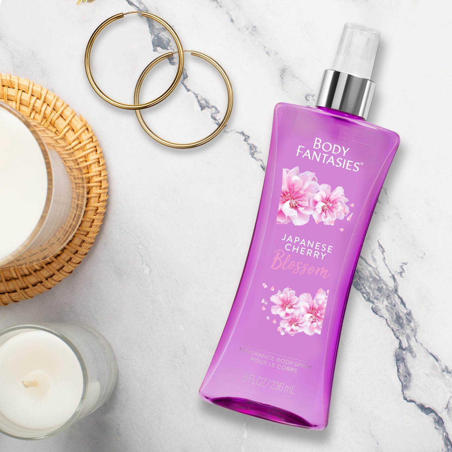 1 x 8 fl oz Body Fantasies Signature Fragrance Body Spray, Japanese Cherry Blossom