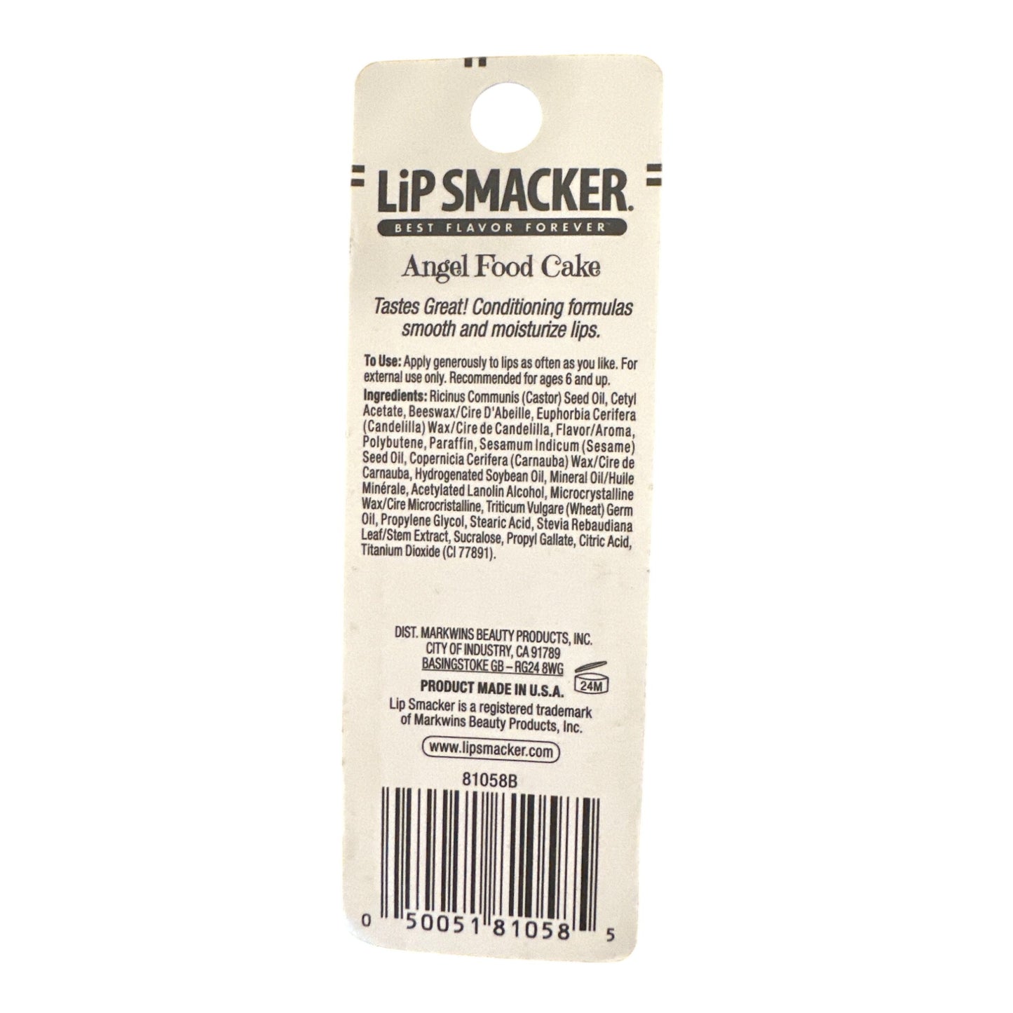 Lip Smacker ANGEL FOOD CAKE Flavored Collectible Lip Balm Pink Yellow White Blue