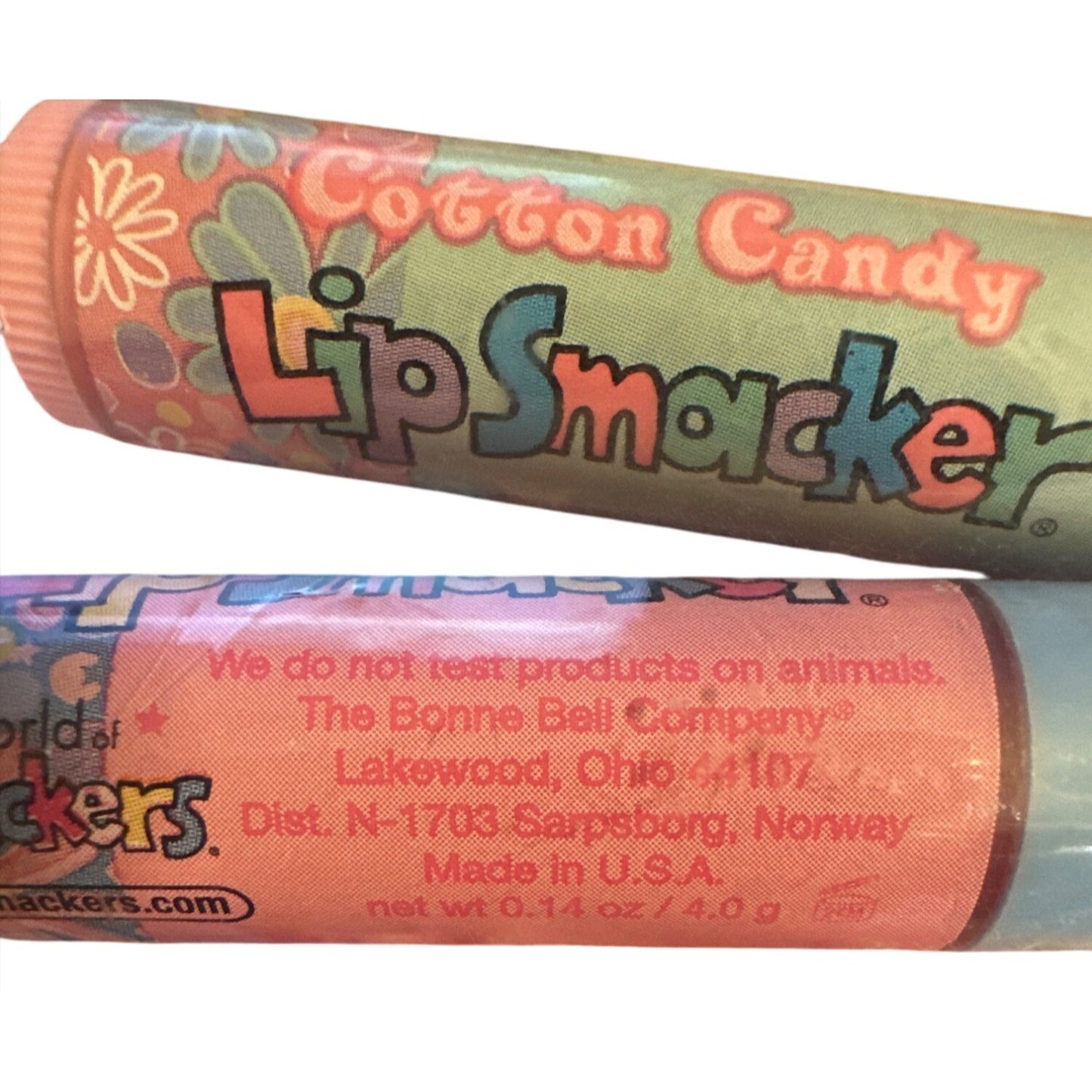 Vintage Lip Smackers Back-To-School Book Cover Set w/4 Bubble Font Lip Balms HTF