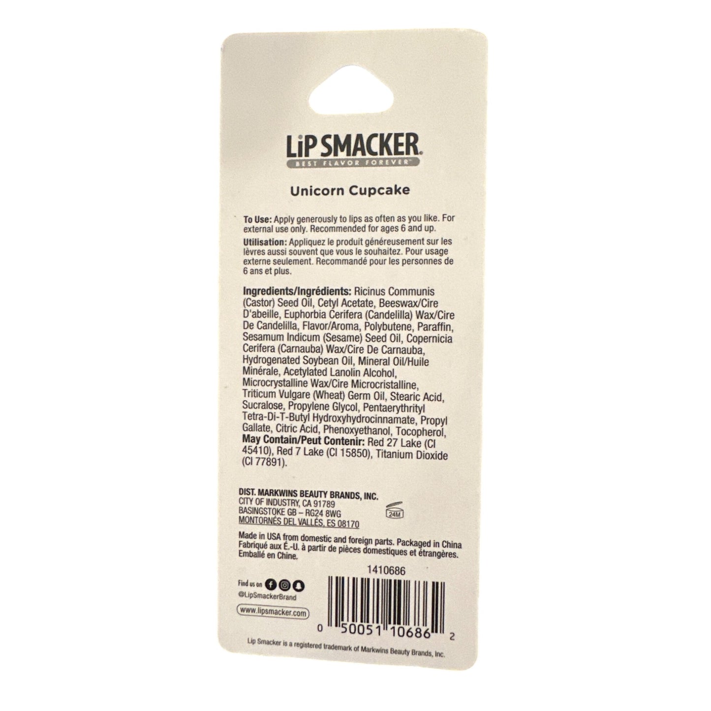 Lip Smacker UNICORN CUPCAKE Flavored Collectible Lip Balm Hot Pink White Purple