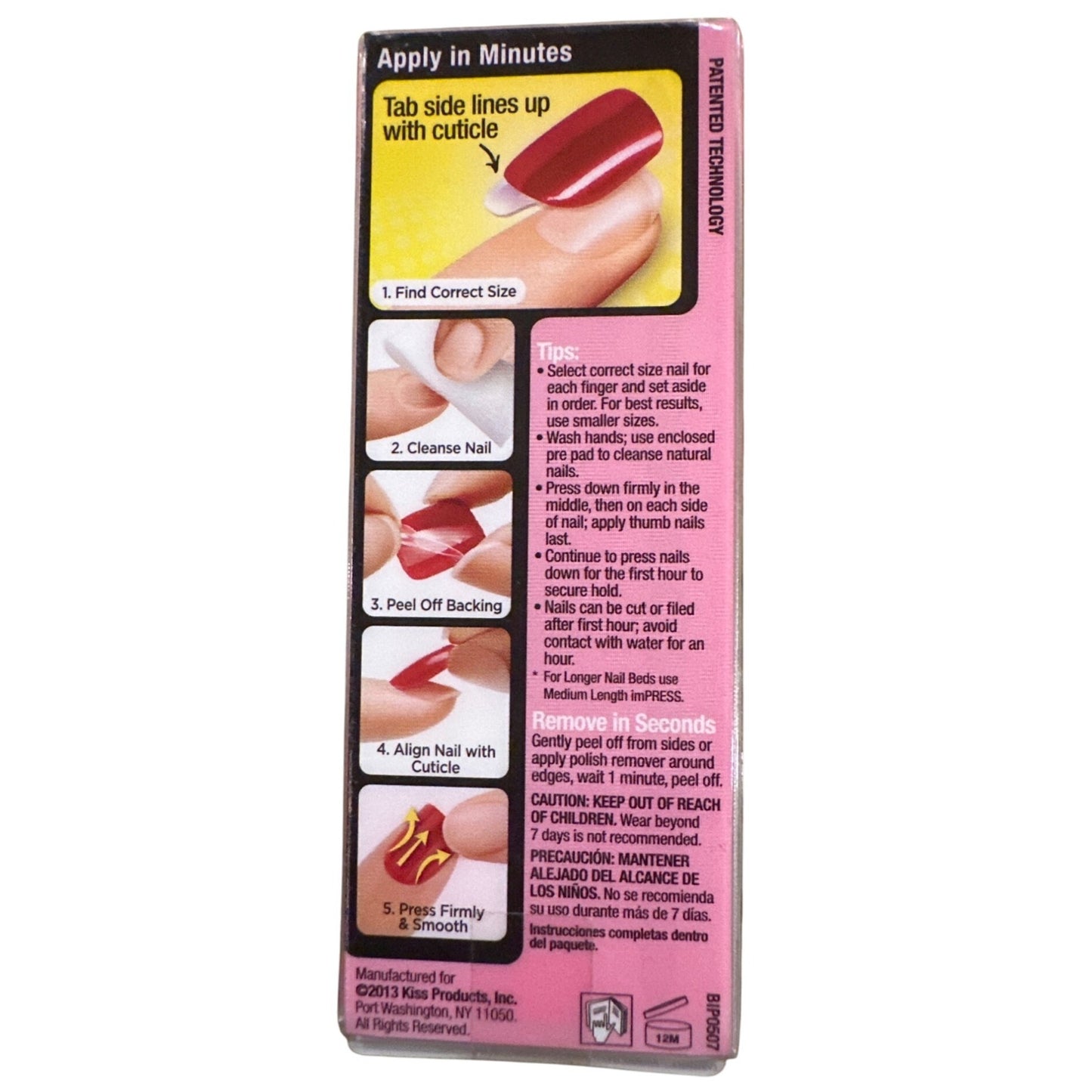 IMPRESS KISS Press-On 24 Nails WINK WINK Short Square Shimmer French Tips White