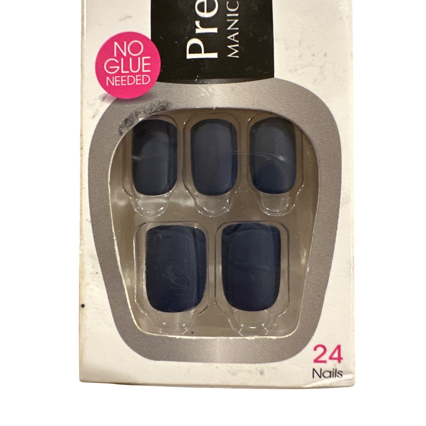 Kiss Press-On 24 Nails GROOVE IT Short Length Squoval Shape Matte + Navy Blue