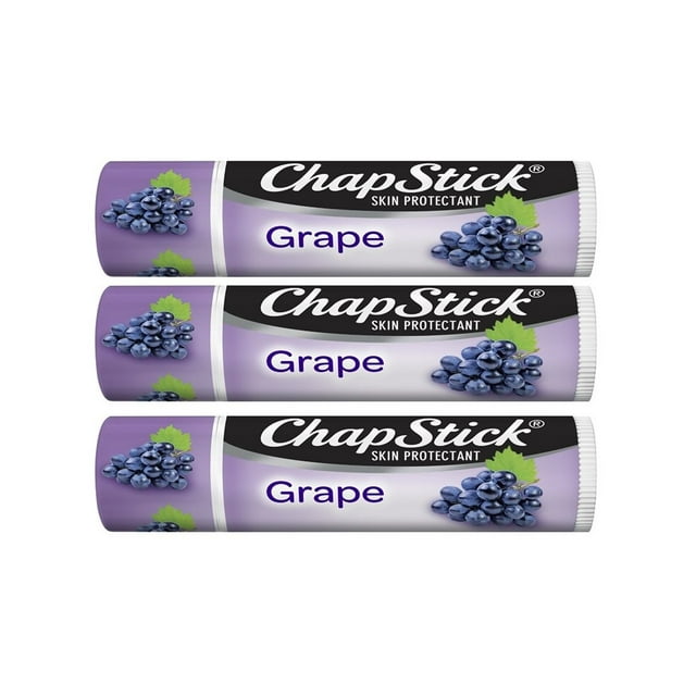 3 x Grape ChapStick Lip Balms 0.15 oz Tubes (standard size) Carded