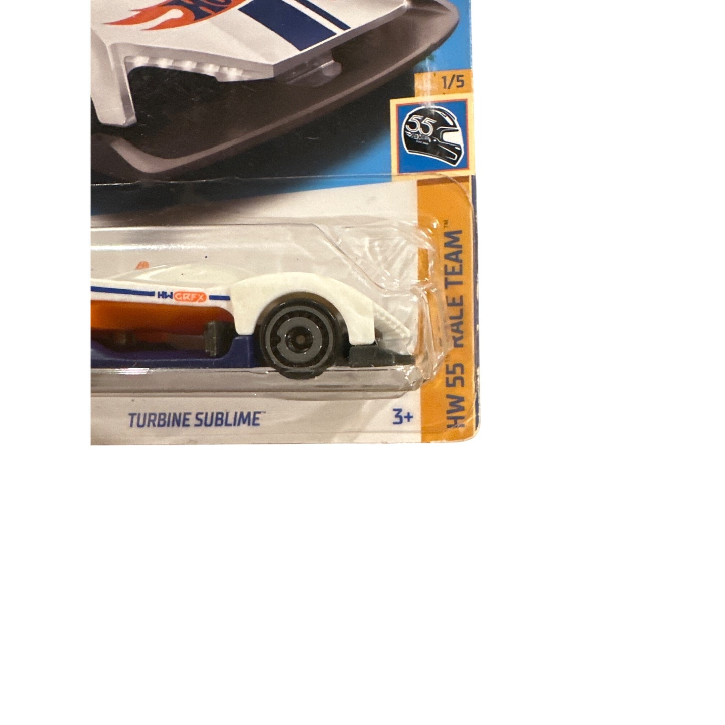 39/250 Hot Wheels Die-Cast Car Turbine Sublime 1/5 HW 55 Race Team White Orange