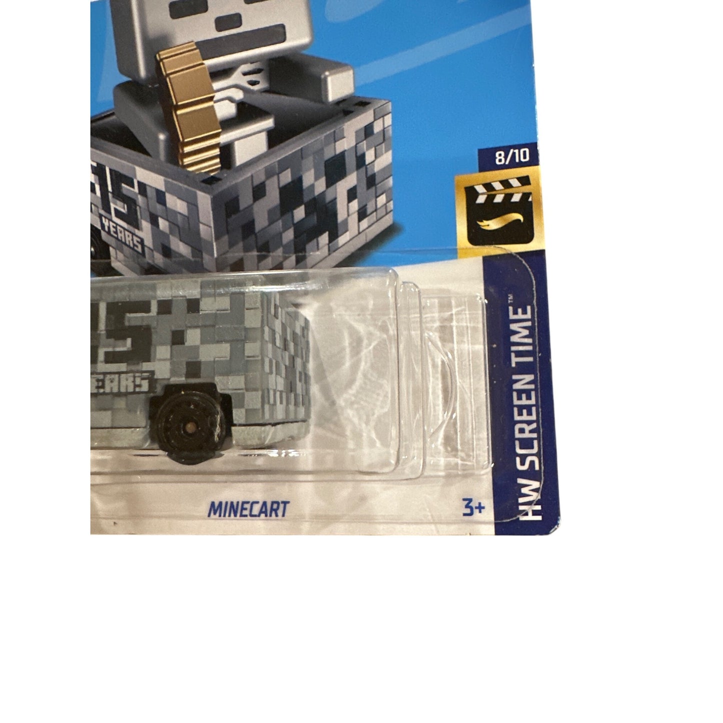 136/250 Hot Wheels Die-Cast Car Minecraft 8/10 HW Screen Time Gray Black Gold
