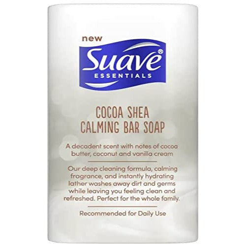 Suave Cocoa Shea Bar Soap 2 Pack 6.7 oz Calming Hydrating Lather Removes Dirt