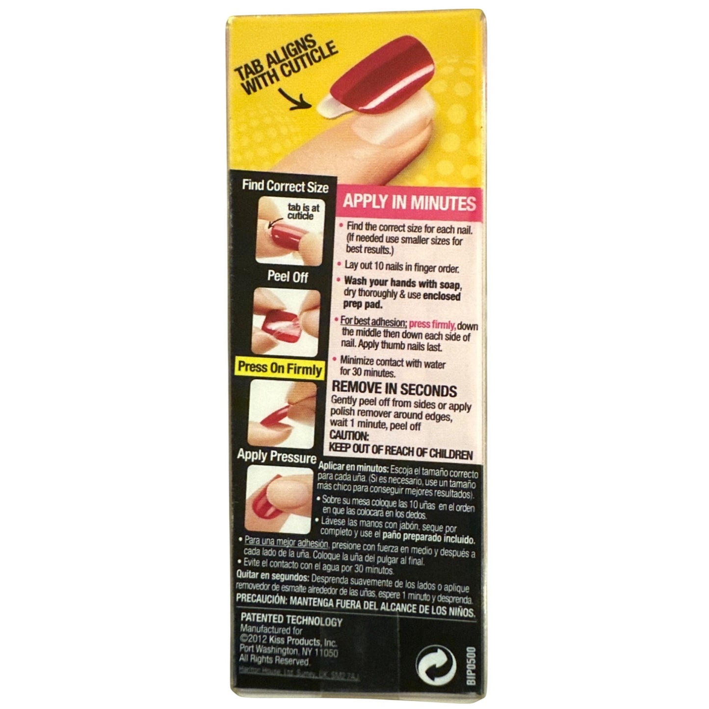 IMPRESS KISS Press-On 24 Nail HAPPY IN LOVE Short Square Matte Polka Dots Neon