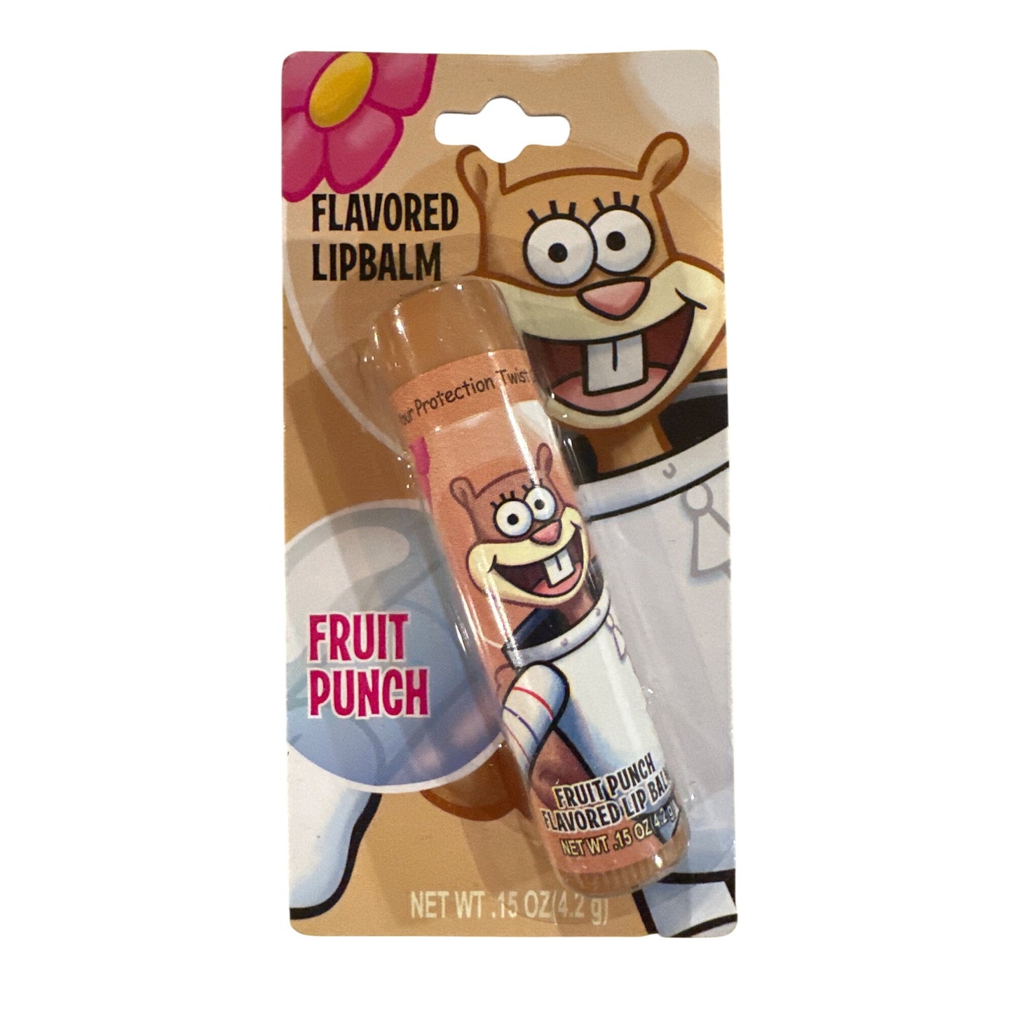 Lotta Luv SPONGEBOB SANDY Cartoon FRUIT PUNCH Flavored Lip Balm Rare Collectible