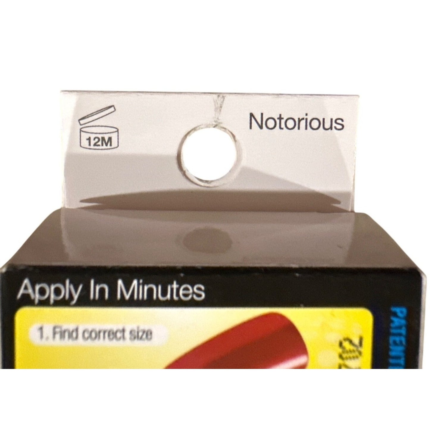 Kiss Press-On 24 Nails NOTORIOUS Medium Squoval Glossy French White Tips +Silver