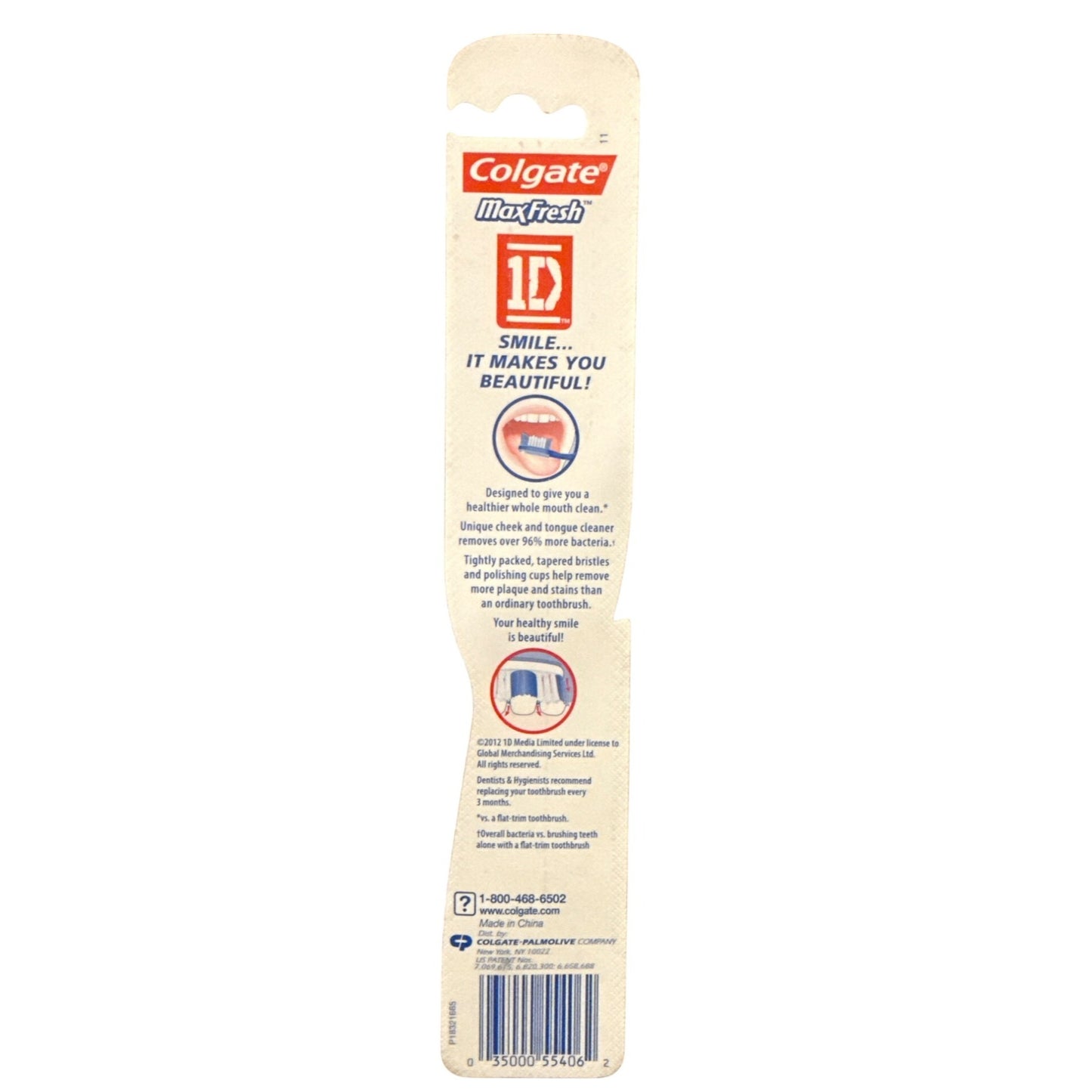 Colgate MaxFresh 2012 1D ONE DIRECTION Purple & Black Soft Bristle Toothbrush