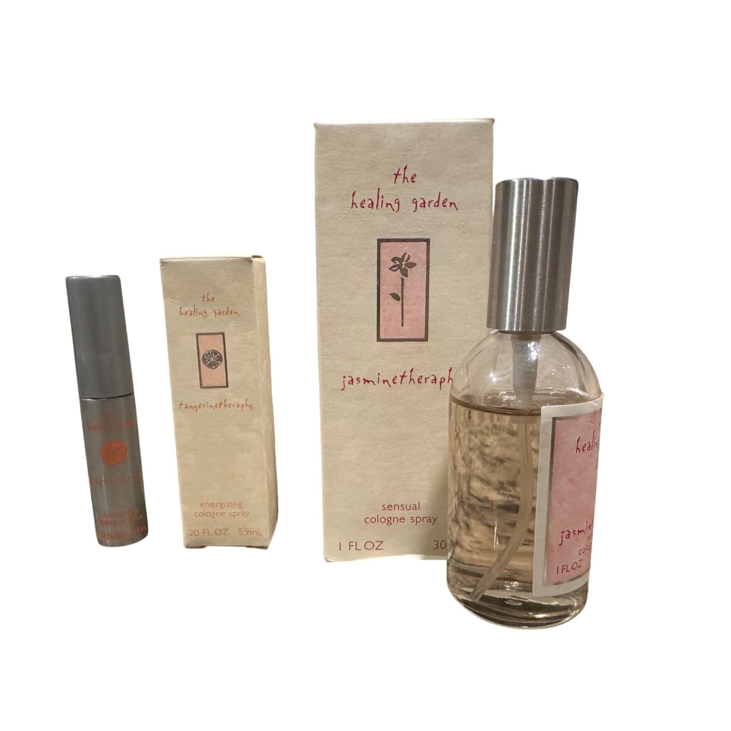 The Healing Garden Jasmine Theraphy Cologne Spray 1 fl oz + Bonus Tangerine Theraphy .02 fl oz AS IS