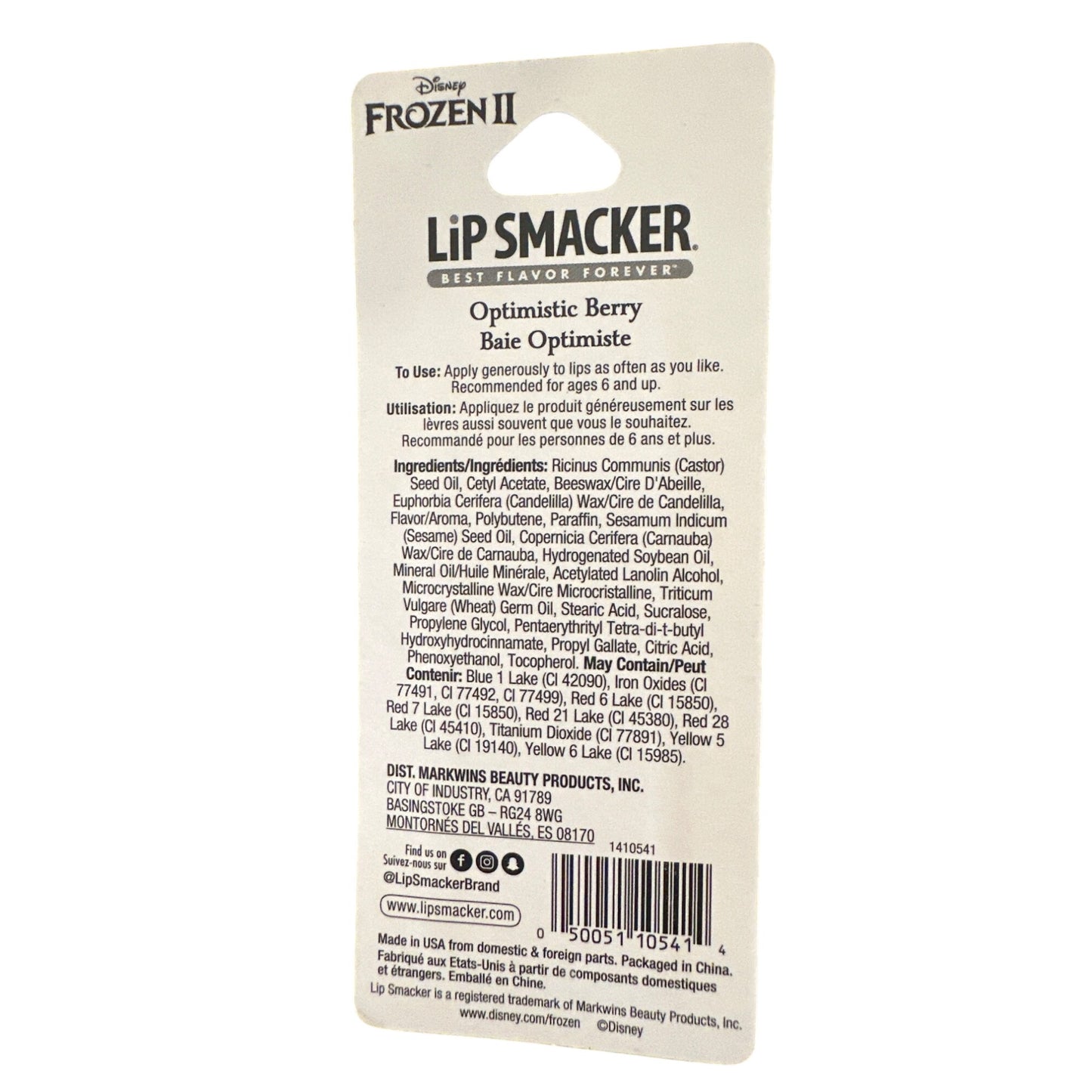 Lip Smacker FROZEN ANNA Optimistic Berry Flavored Collectible Lip Balm Pink