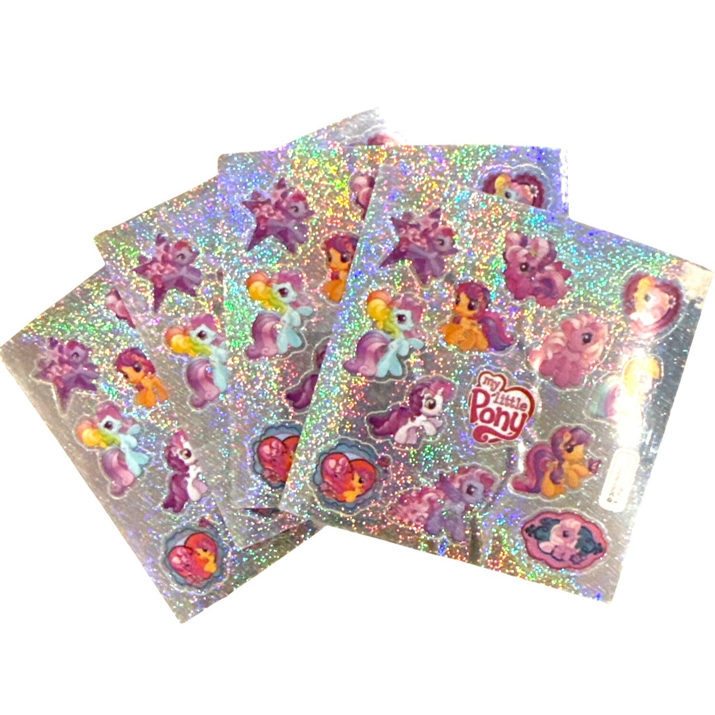 2010 My Little Pony Holographic Sticker Pack - 104 Count 8 Sheets @ 3.5" x 3.5"