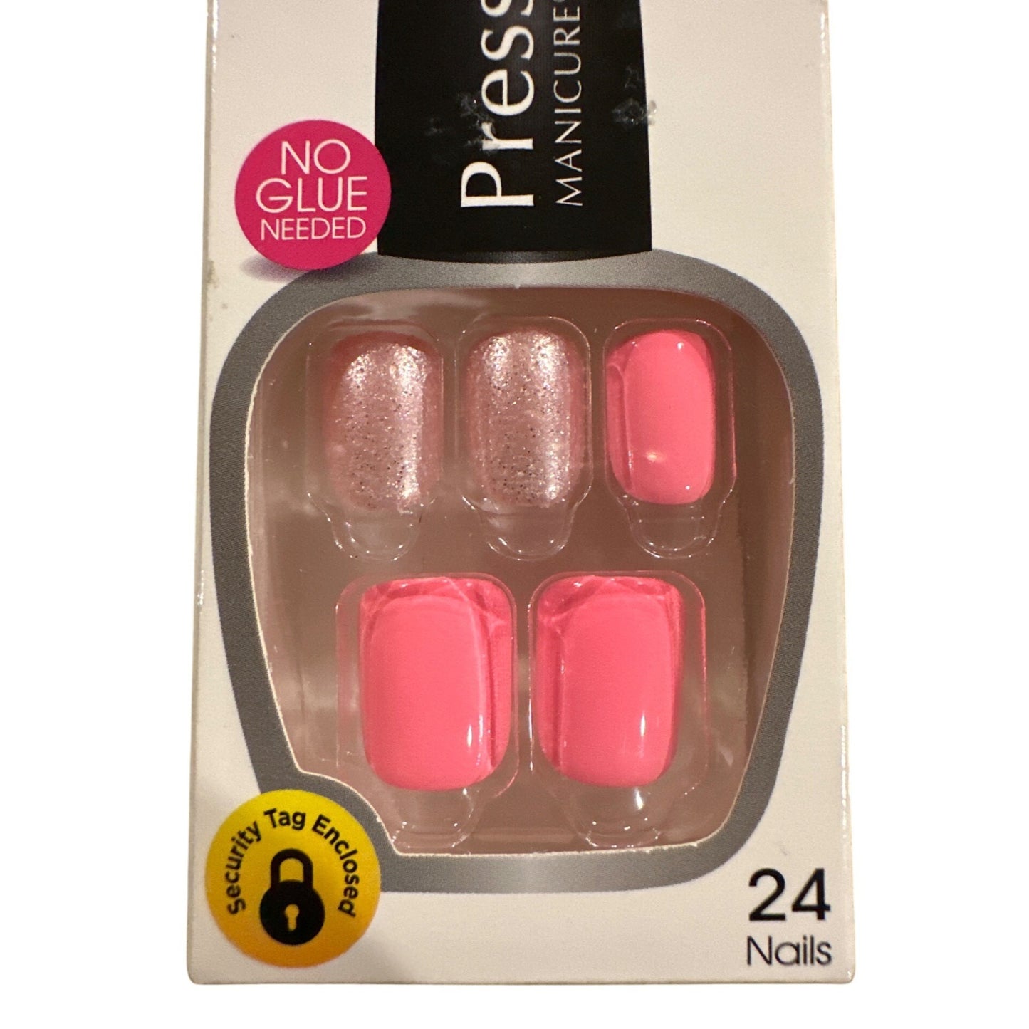 Kiss Press-On 24 Nails TABLOID BUZZ Short Length Oval Shimmer+ Shiny Hot Pink
