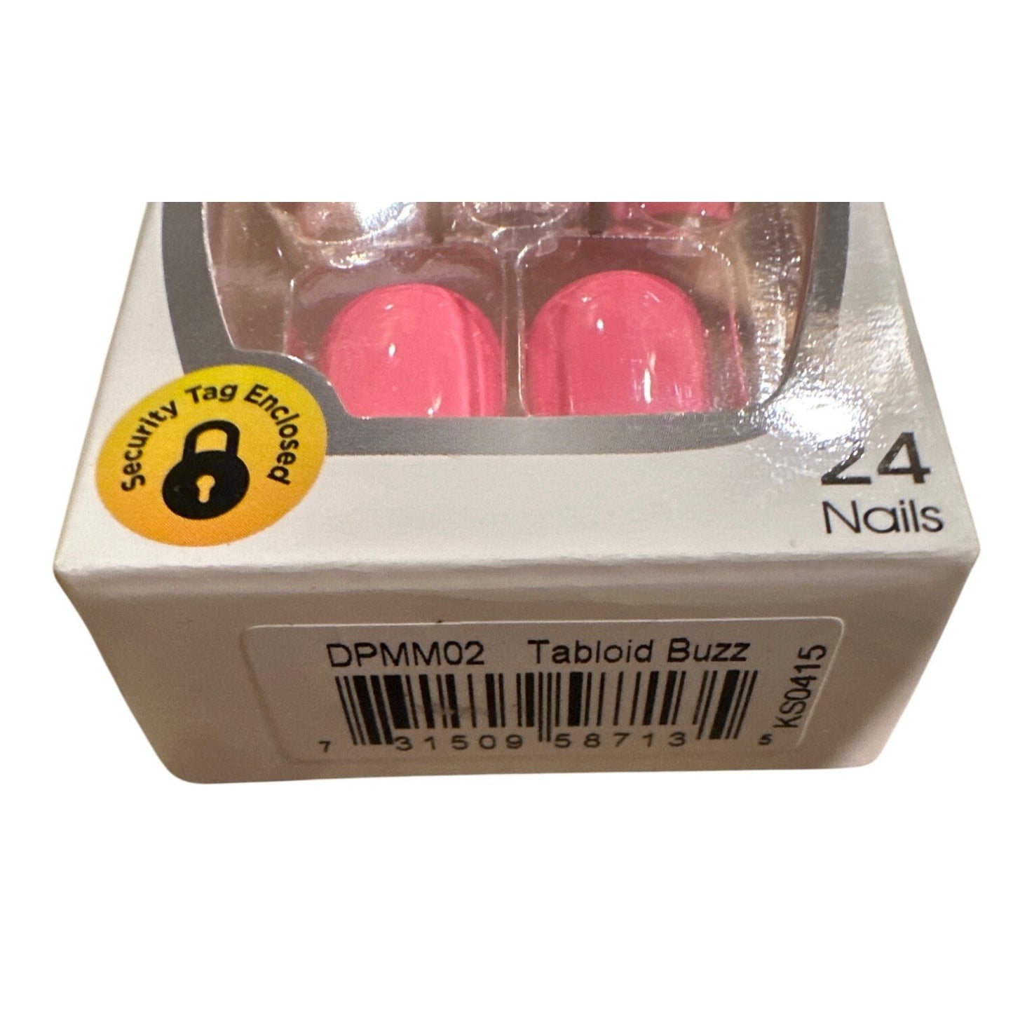 Kiss Press-On 24 Nails TABLOID BUZZ Short Length Oval Shimmer+ Shiny Hot Pink