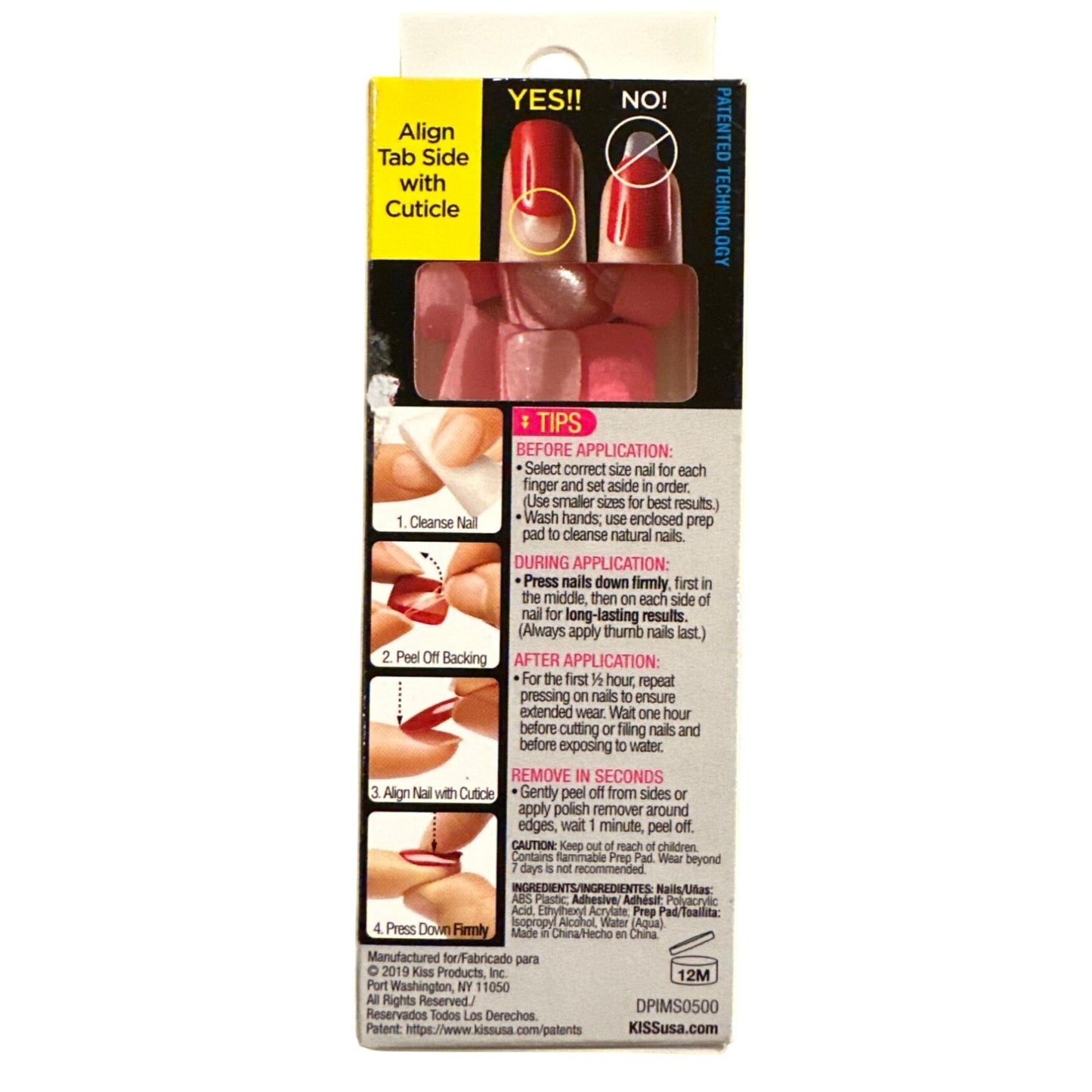 Kiss Press-On 24 Nails TABLOID BUZZ Short Length Oval Shimmer+ Shiny Hot Pink