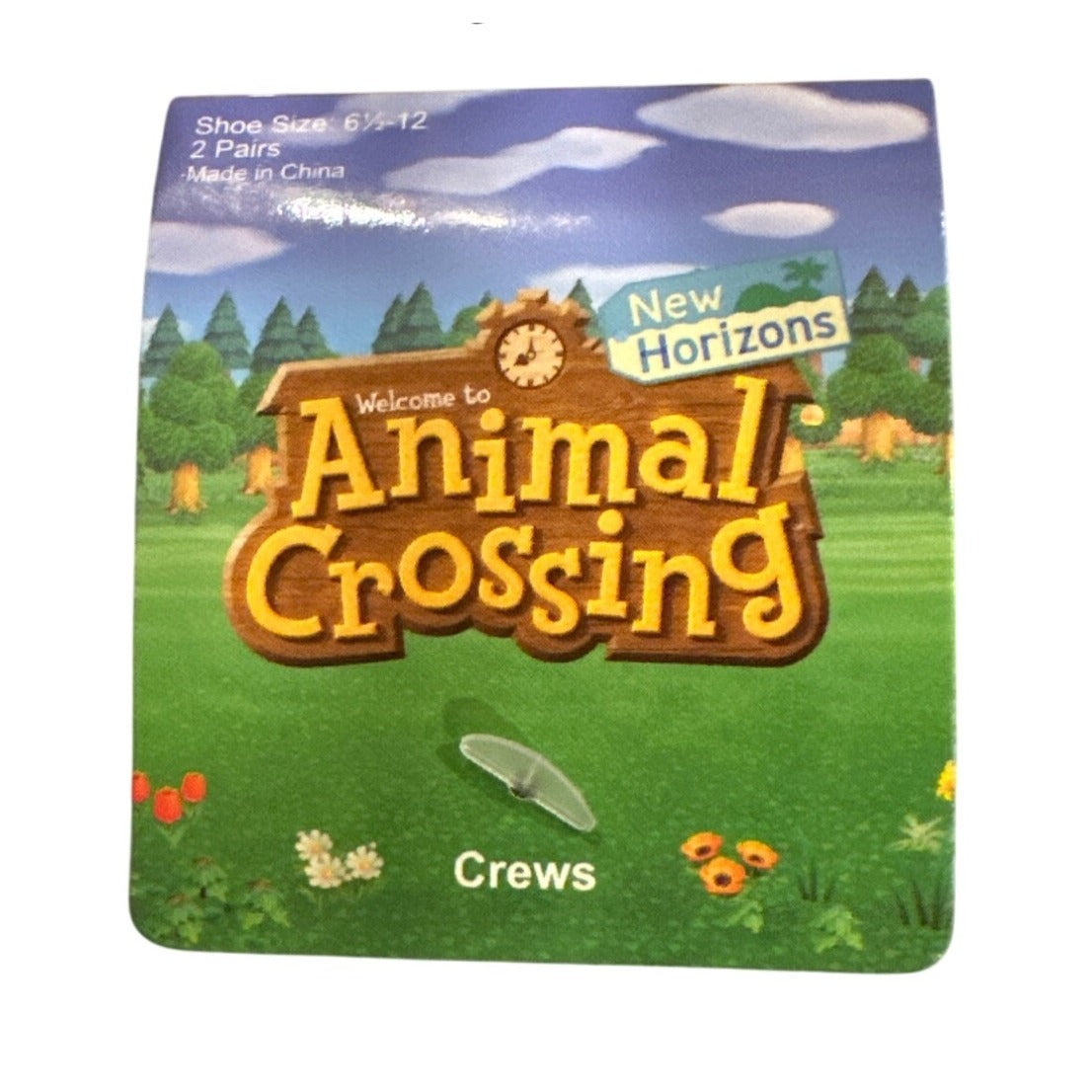 Animal Crossing New Horizons Crew Socks 2-Pairs Nintendo Fits Shoe Sizes 6-12