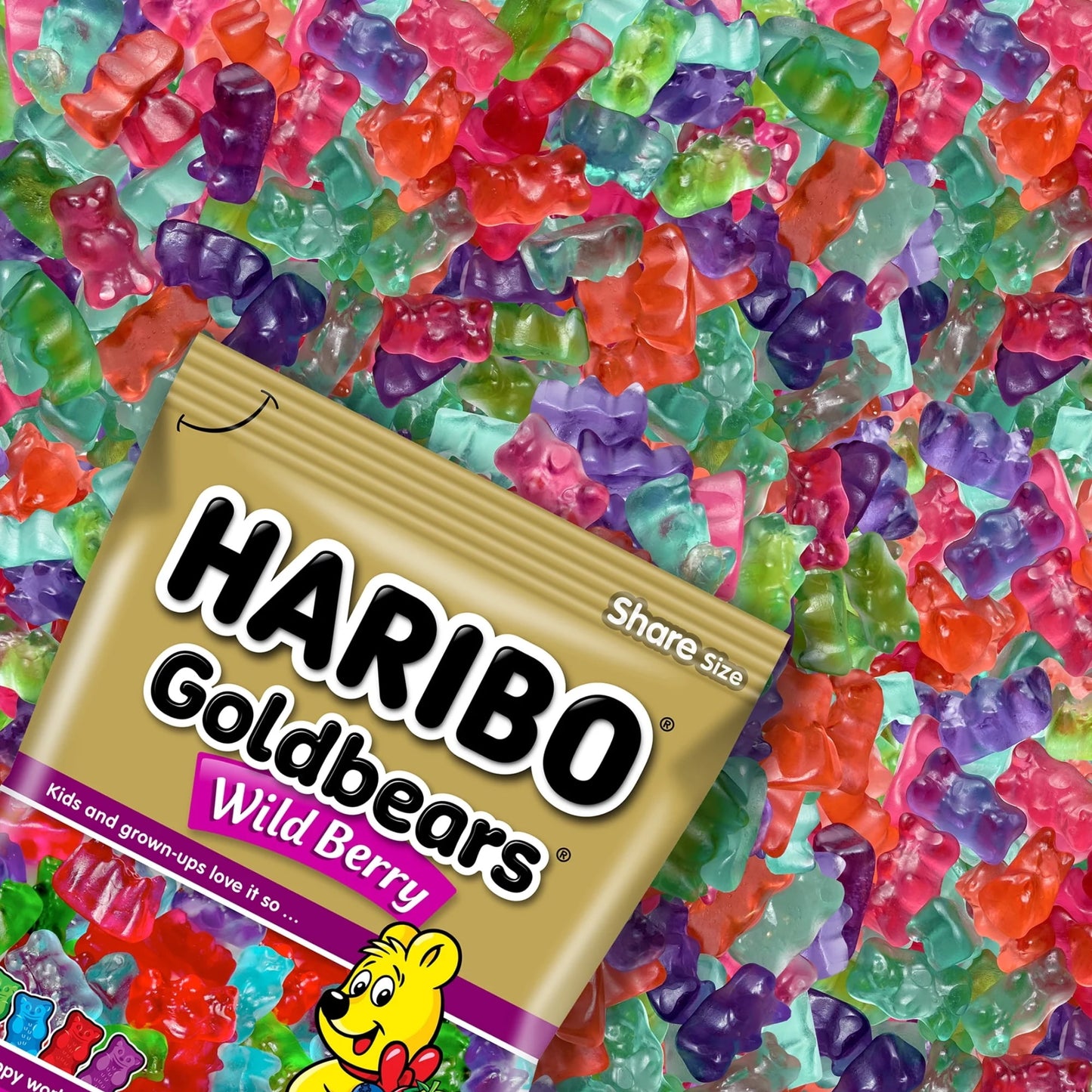 2 x 4 oz Haribo Goldbears Wild Berry Gummy Candy, Berries Gummi Treat for Snacks Candy Dish Bowl Party Favor Stocking Stuffer Gift Birthday Christmas Halloween + 2 Candy Gifts