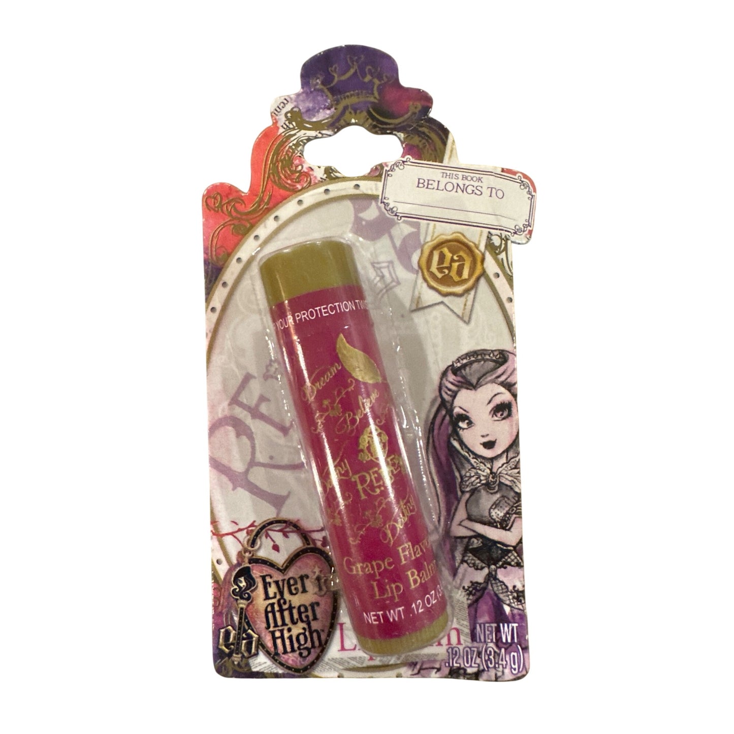 Lotta Luv EVER AFTER HIGH RAVEN QUEEN Cartoon GRAPE Flavored Lip Balm Rare!