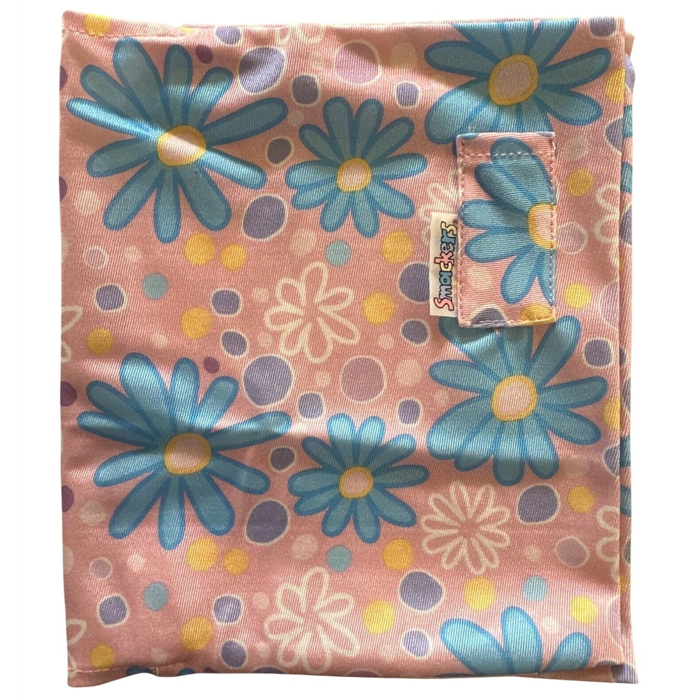 Vintage Bonne Bell Lip Smacker Pink+Flowers Stretch Book Cover 8" x 7"+ & Pocket