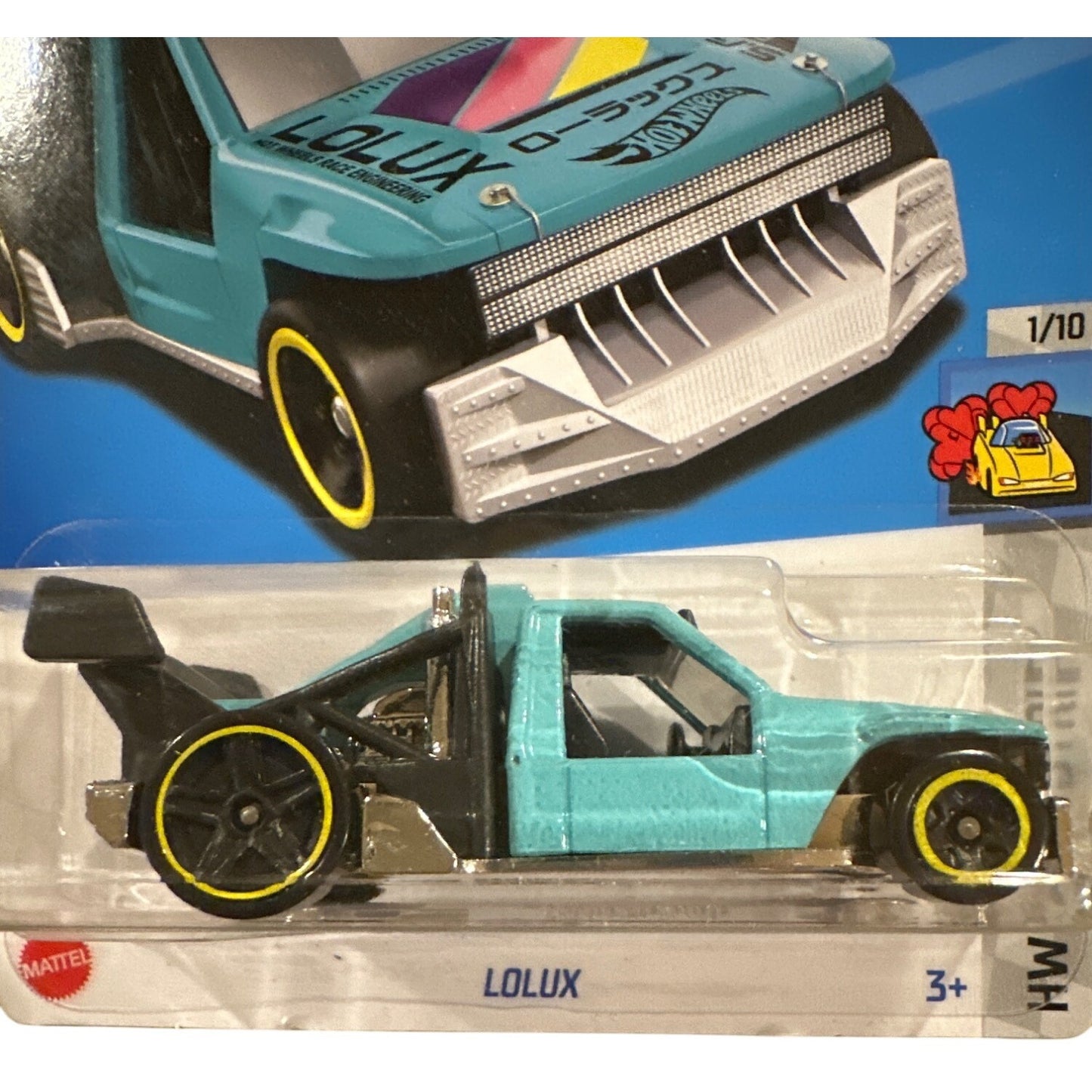 80/250 Hot Wheels Die-Cast Car Lolux 1/10 HW Drag Strip Blue Yellow Pink Purple