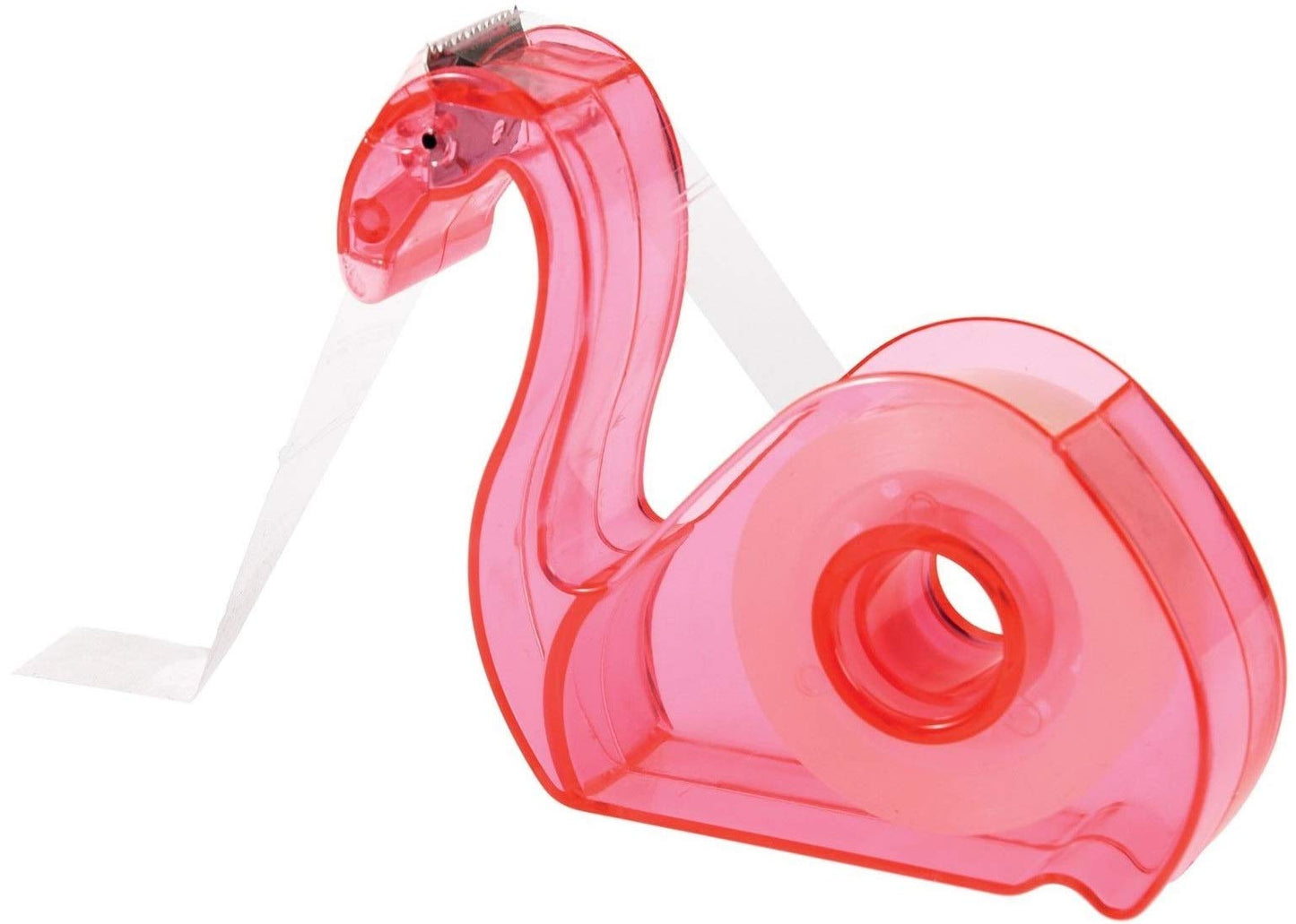 1 x Plastic Pink Flamingo Refillable Tape Dispenser w Clear Tape 3/4 Inch1