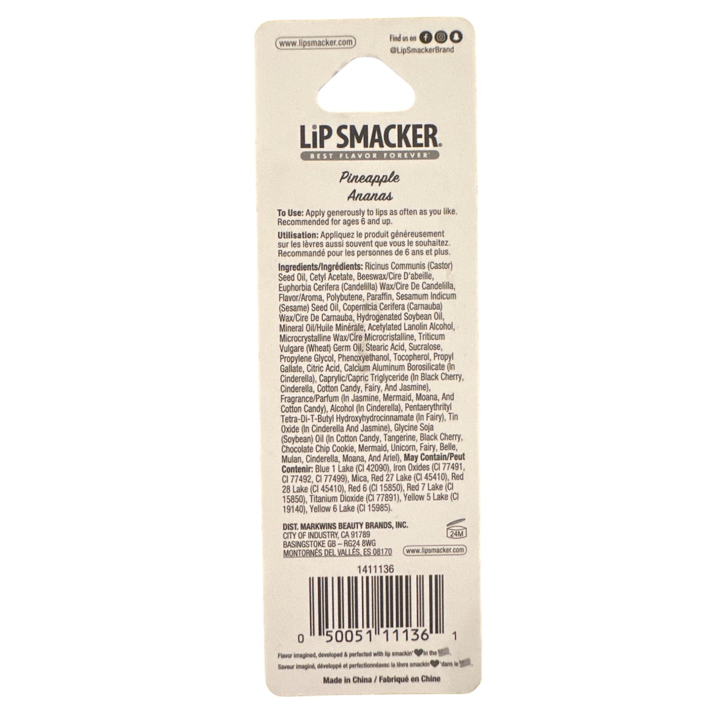 Lip Smacker PINEAPPLE Flavored Collectible Lip Balm Yellow Green Discontinued