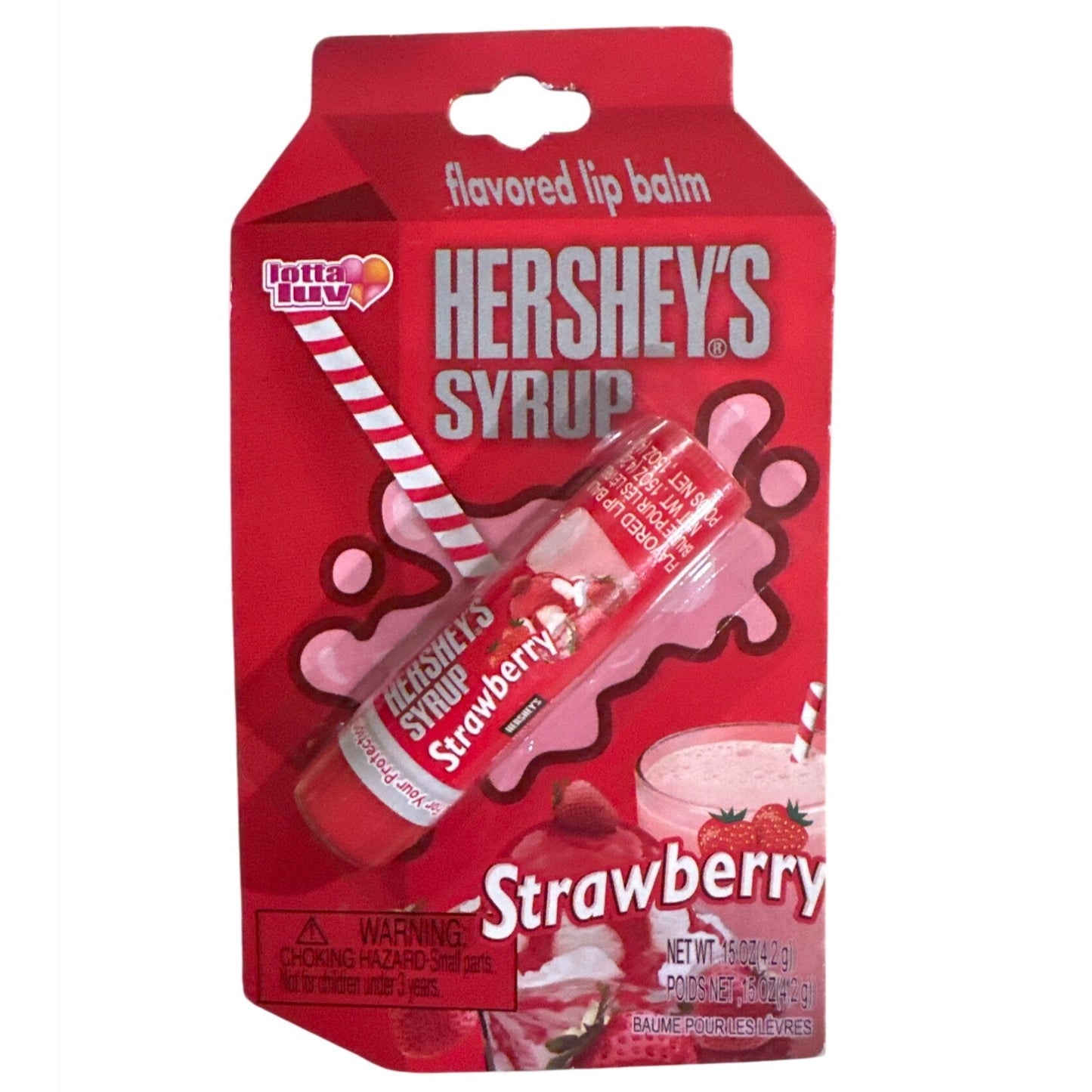 Lotta Luv Hersheys Syrup Strawberry Flavored Lip Balm 0.14 Oz @2011 Collectible