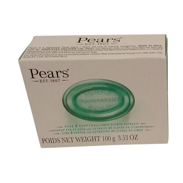 Pears Transparent Soap Bar 3.53 oz With Lemon Flower Extracts Gentle & Pure