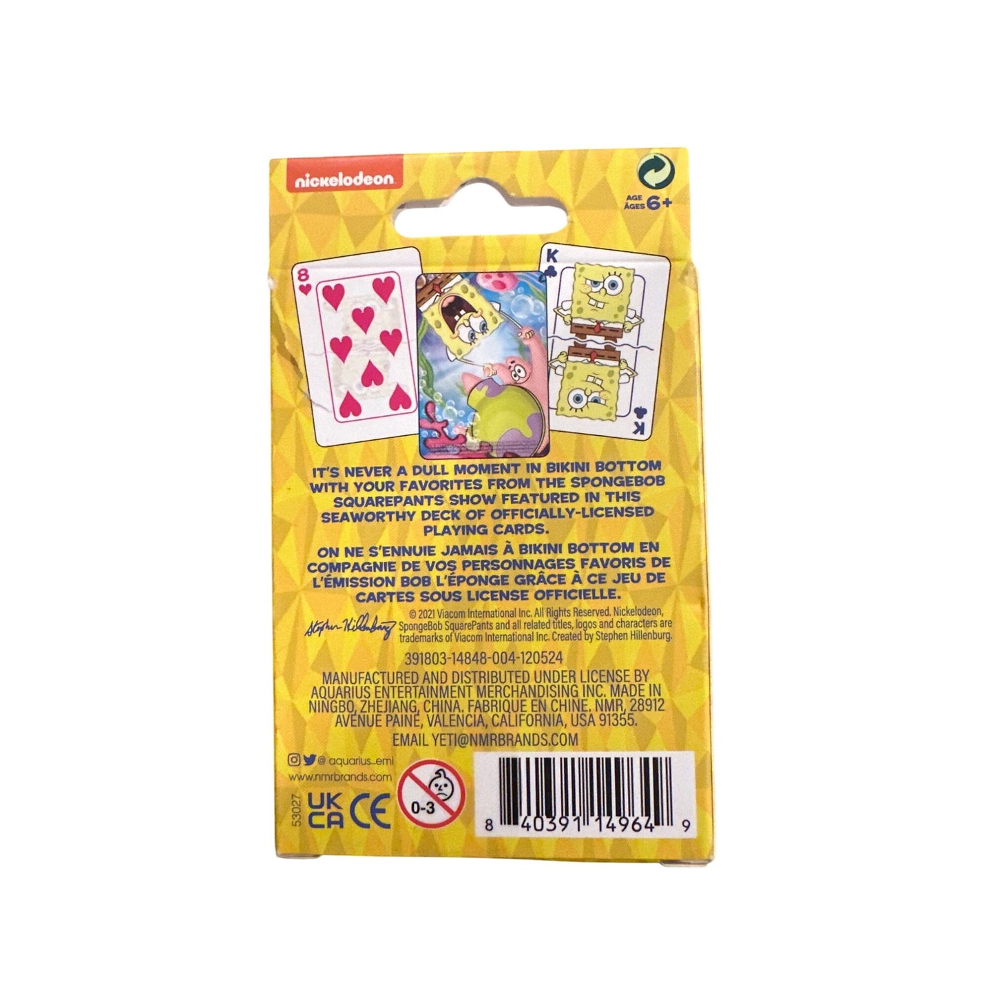 Nickelodeon SpongeBob SquarePants Playing Cards For Kids & Adults