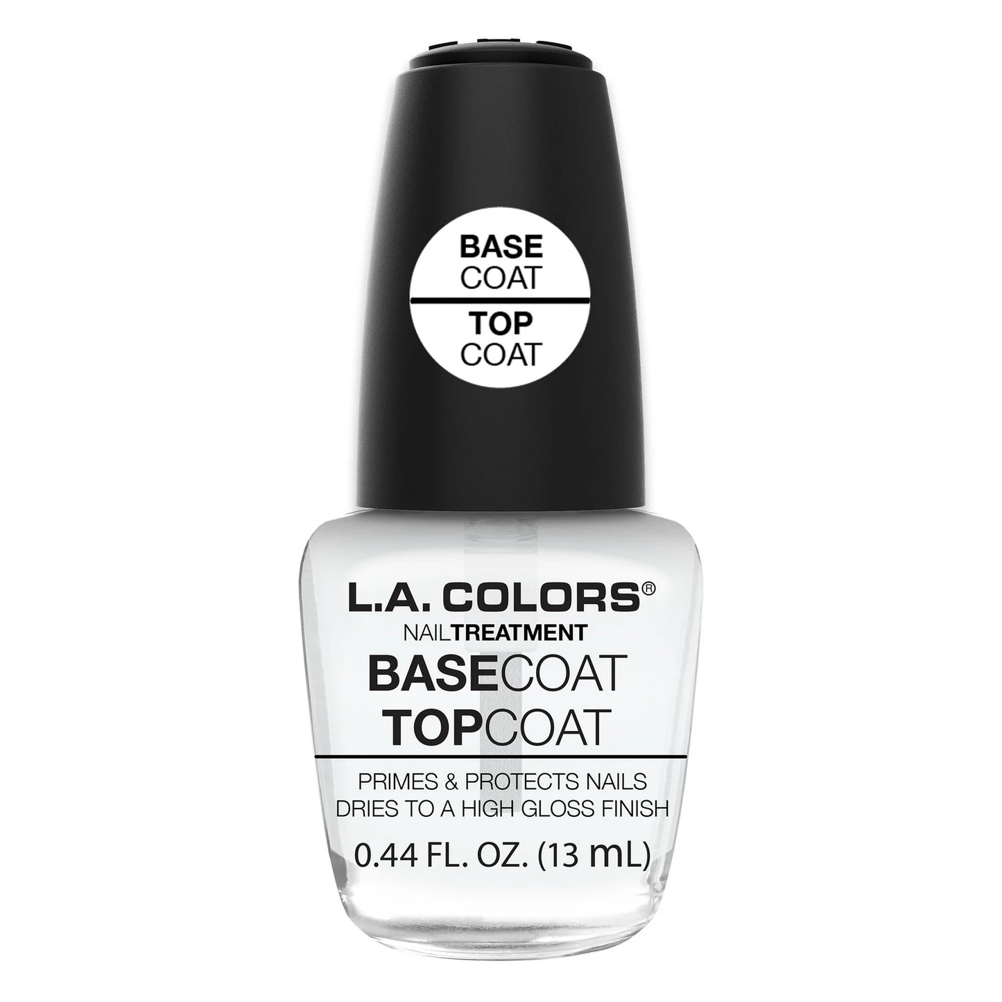 L.A. Colors Base Coat/Top Coat 100% CLEAR Nail Polish 0.44 Fl Oz (13 mL)