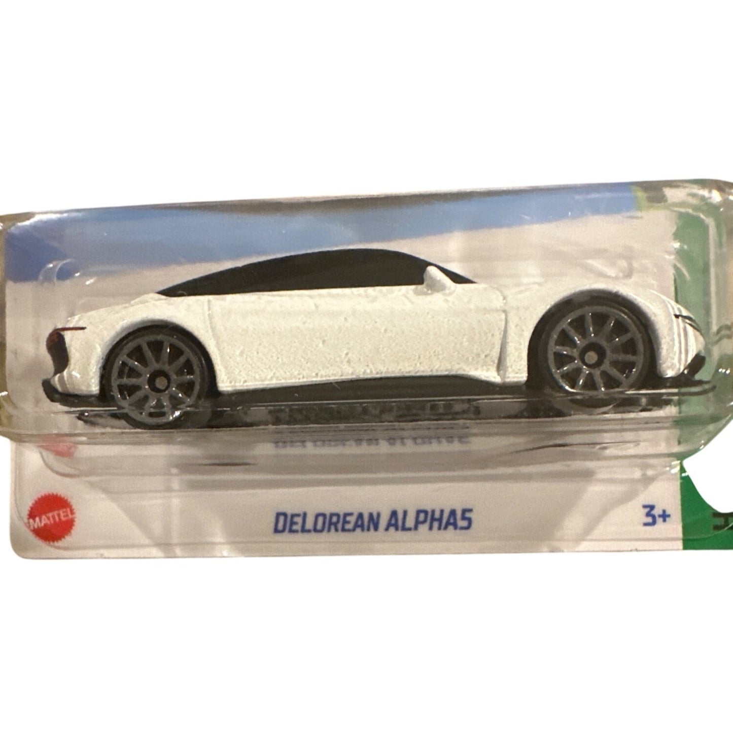 85/250 Hot Wheels Die-Cast Car White Delorean Alpha5 7/10 HW Green Speed