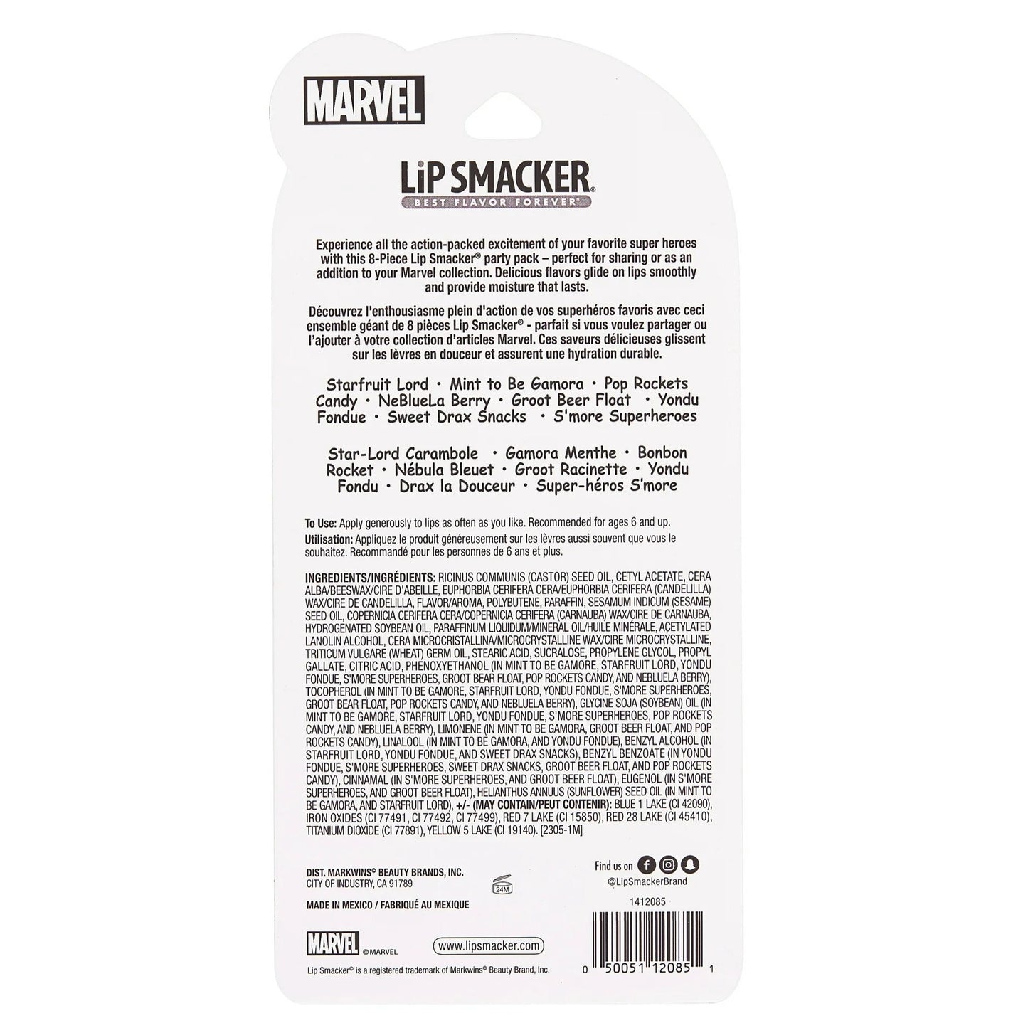 Lip Smacker Marvel Guardians Of The Galaxy 8-Piece Lip Balm Party Pack for Boys
