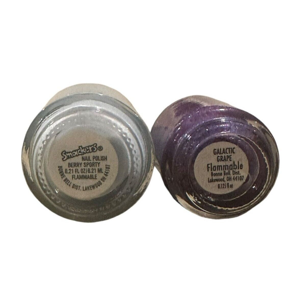 2 x Bottles Bonne Bell Lip Smackers NAIL POLISH Berry Sporty + Galactic Grape