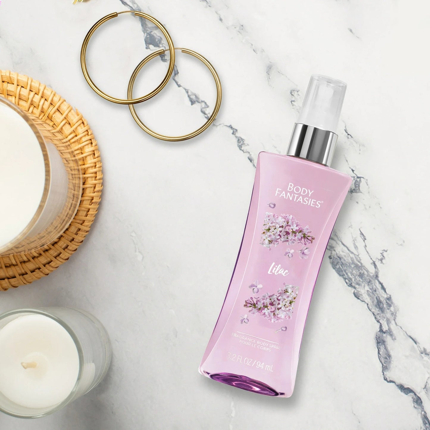 Body Fantasies Lilac Fragrance Body Spray 3.2 Fl Oz Vegan & Paraben/Cruelty-Free