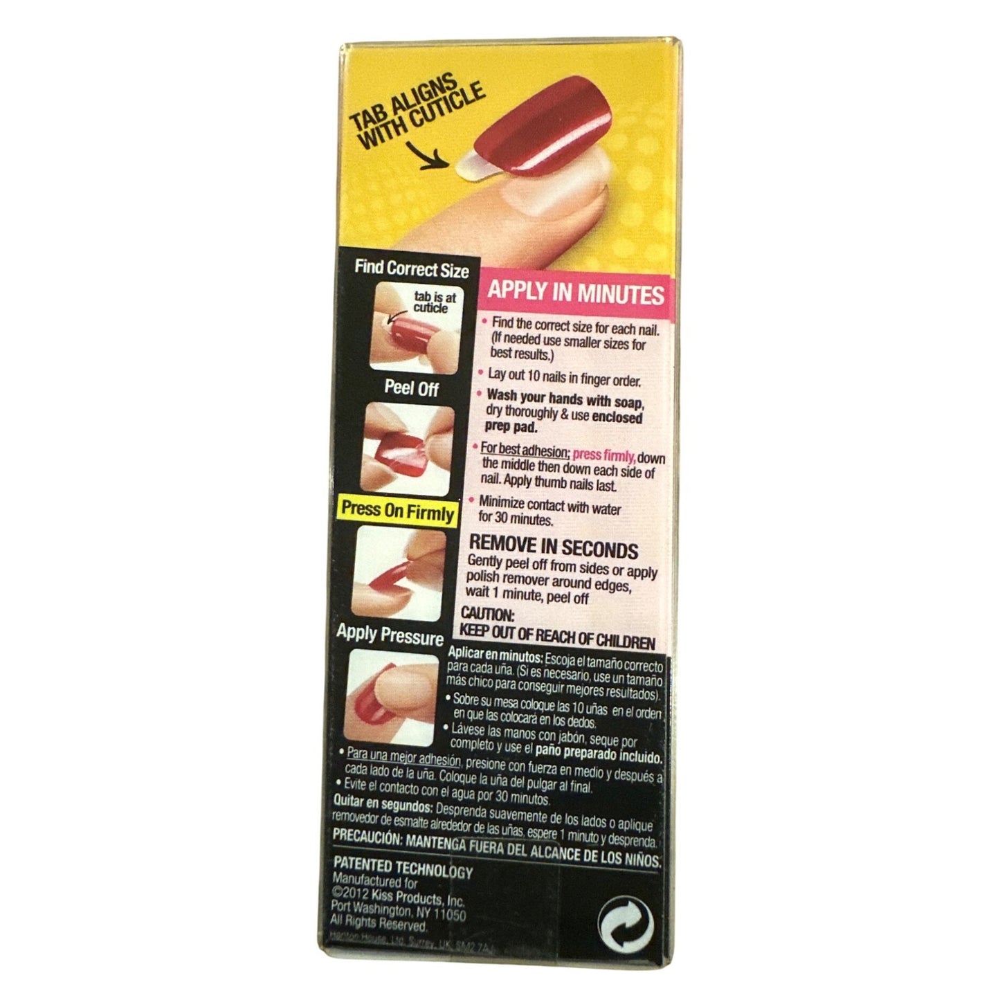 IMPRESS KISS Press-On 24 Nail LiL' DRUMMER GIRL Short Square Glossy+Shimmer Neon