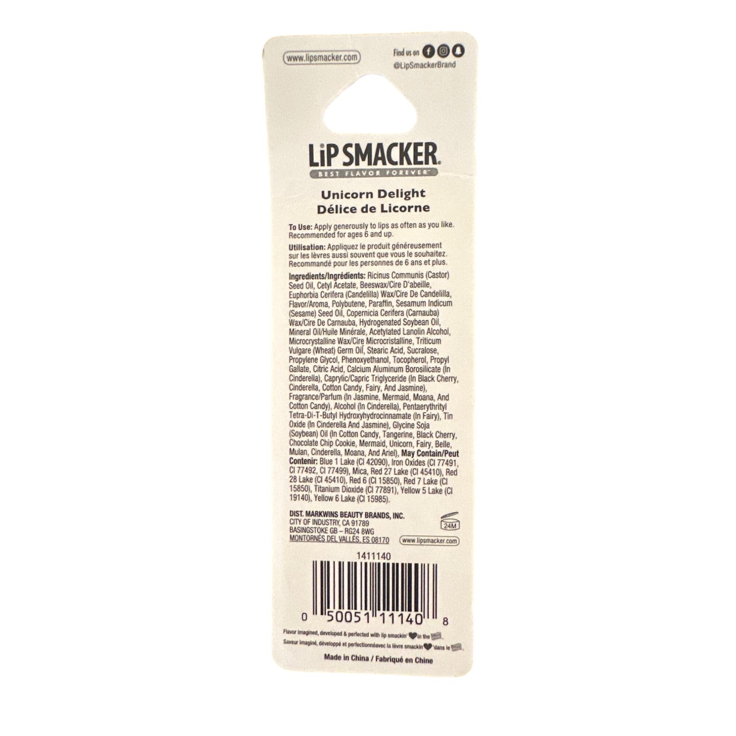 Lip Smacker UNICORN Unicorn Delight Flavored Collectible Lip Balm Silver White
