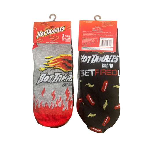 Hot Tamales Get Fired Up! Novelty Low Cut Ankle Socks 2-Pack One Size Fits Most