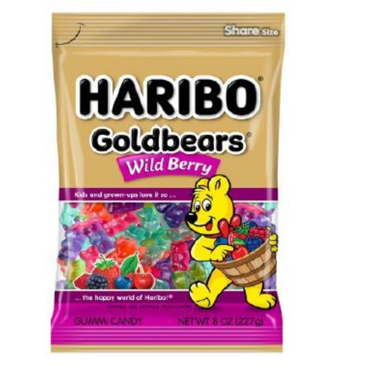 1 x 8 oz Bag Haribo Wild Berry Goldbears Gummy Candy