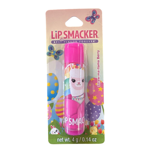 Lip Smacker LLAMA Straw-ma-llama Berry Flavored Collectible Lip Balm Pink White