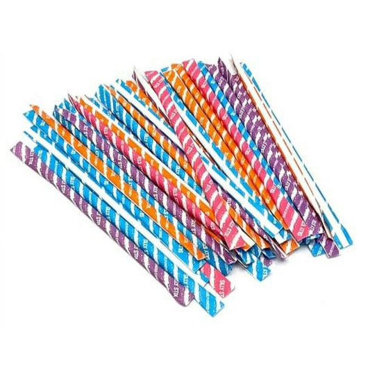 40 Silly Stix Sugar Powder Sugar Candy Straws Tropical Punch+Orange+Cherry+Grape