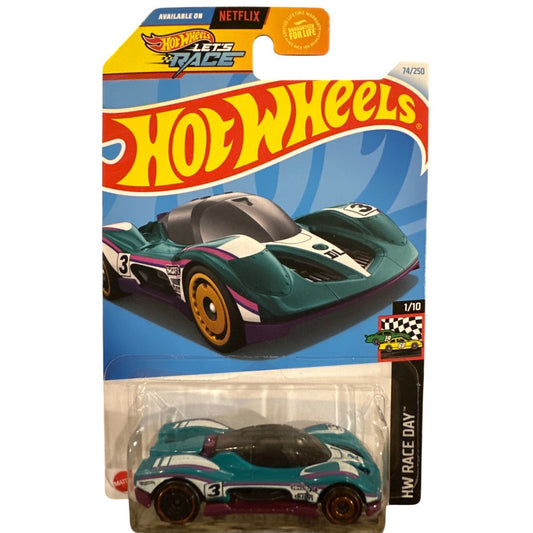 74/250 Hot Wheels Die-Cast Car Group C Fantasy 1/10 HW Race Day Teal White