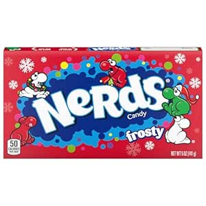 Nerds Frosty Holiday Candy Theater Box, 5 oz Box - Perfect for Stocking Stuffers, Holiday Gifting and Decorating Exp. 8/25