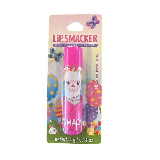 Lip Smacker LLAMA Straw-ma-llama Berry Flavored Collectible Lip Balm Pink White